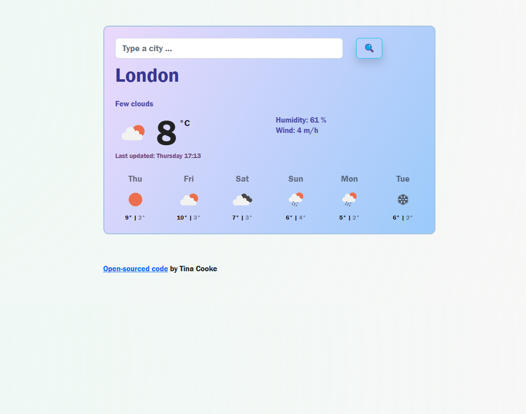 weather app preview